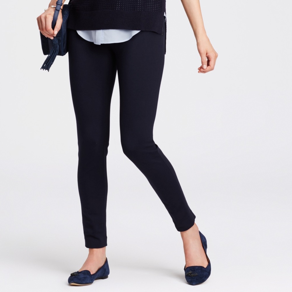 Ann Taylor NAVY Side Zip Skinny Pants